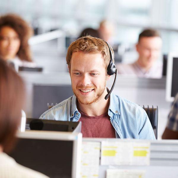 Call centre worker in North Wales